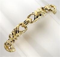 Henry Dunay 18K faceted gold link bracelet.