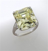 13.14 ct. fancy yellow (GIA) Asscher cut diamond