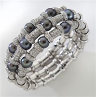 Verdi 18K, Tahitian pearl and diamond bracelet