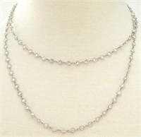 14K white gold "diamonds by the yard" necklace