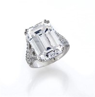 Important platinum & 15.71 ct. (GIA) diamond ring