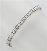 Platinum and diamond line bracelet