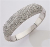 14K gold and diamond bangle bracelet,