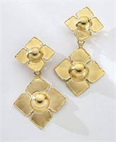Pair Jean Mahie 22K gold earrings