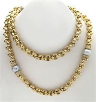 Verdi 18K gold, diamond and pearl necklace