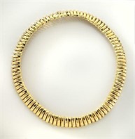 Henry Dunay 18K faceted gold necklace.