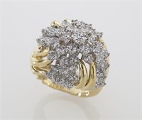 Platinum, 18K gold and diamond ring