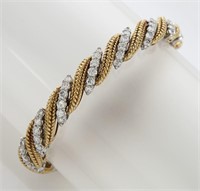 Platinum, 18K gold and diamond bracelet