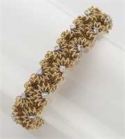 Retro French 18K gold and diamond bracelet