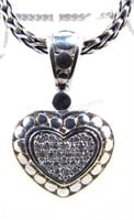 John Hardy Diamond Dot Heart Pendant, Woven Chain