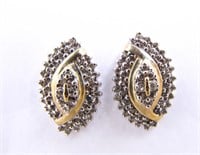 Two Tone Gold Diamond Earrings