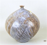Large Globular Glazed Pottery Vase
