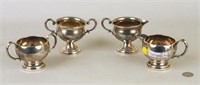 Two Pair Sterling Sugars/Creamers