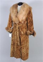 Sheared Whiskey Mink Ovals Coat With Belt