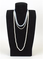 3 Cultured Pearl Necklaces, 2 W/Gold Clasps