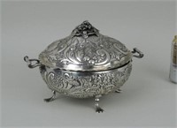 Continental Silver Repousse Covered Vegetable Dish