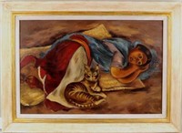 Doris Patty Rosenthal "Girl And Cat" O/C