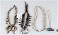 Four Native American Silver Necklaces