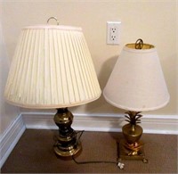 Pair of Brass Base Reading Lamps