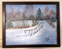 Acrylic on Canvas Titled "Snowy" by Diane Wall
