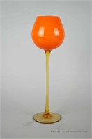 Tall Orange Art Glass