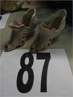 2 COLLECTIBLE PORCELAIN SHOES MADE IN OCCUPIED