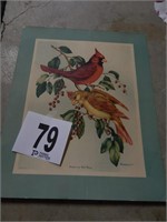 "CARDINAL AND WILD CHERRY" PRINT BY VINCENT