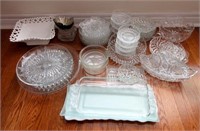 Large Lot of Crystal Servingware