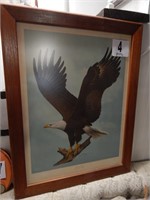 FRAMED PRINT SIGNED RAY HARM "AMERICAN EAGLE"