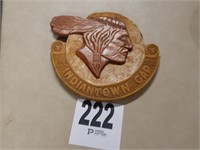 CARVED WOOD PLAQUE INDIANTOWN GAP 10"