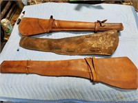 3 OLD RIFLE SCABBARDS