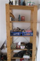 Wooden Shelving with Contents