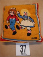 RAGGEDY ANN AND ANDY NEEDLEPOINT PILLOW