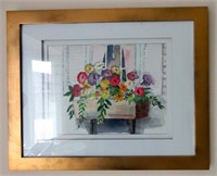 Framed and Matter Watercolour by M. Detlor