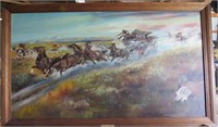 Stage Coach Attack Painting by G.M. Welch