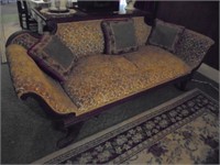 Antique Chaise Lounge with brass claw feet