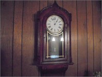 Ansonia Wall Clock with Wood Inlays