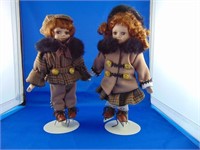 Pair Of Figure Skating Porcelain Dolls