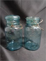 2 Blue Glass Jar by Ball