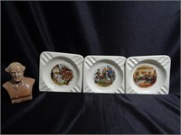 4pc lot of Ashtray and Robert Lee Small Bust