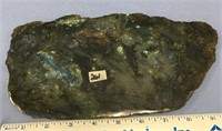 9 1/2" x 5" slab of laborite, very pretty with lot