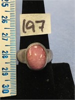 Ladies stamped 925, silver ring, with purple stone