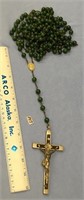 All Jade beaded rosary, approx. 6 feet long, cruci