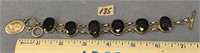 Approx. 8" bracelet, blue faceted lapis stones set