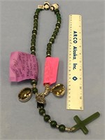 Approx. 20" necklace, with larger jade beads; 2 la