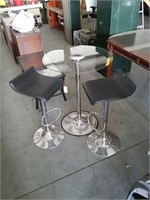 Glass Bar top Table with Stools