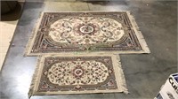 Matching foyer rug and doormat with a floral