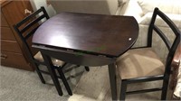 Small size drop leaf table with two black