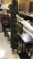 Large 6 foot tall faux  ivy topiary in a antique