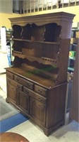 Vintage buffet cabinet with five drawers over